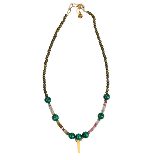 Mira Necklace in Malachite