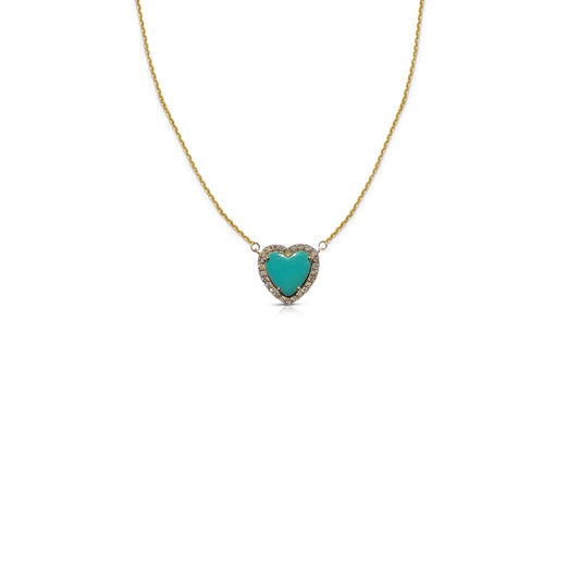 Mini 14k Turquoise Heart Necklace