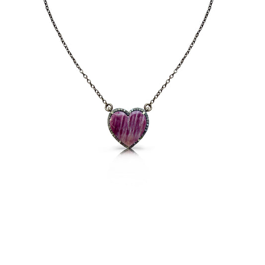 Spiney Oyster Shell  Heart Charm Necklace
