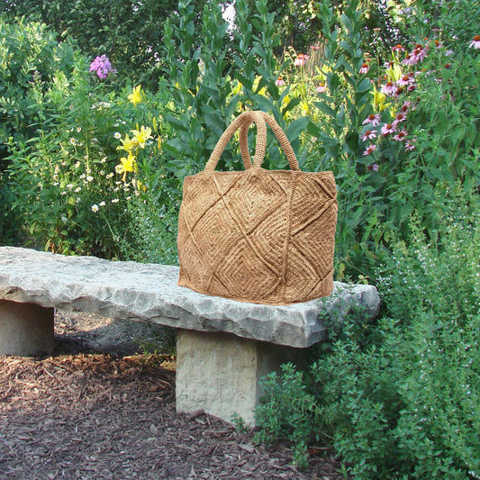 Nico Raffia Tote Bag - Beige