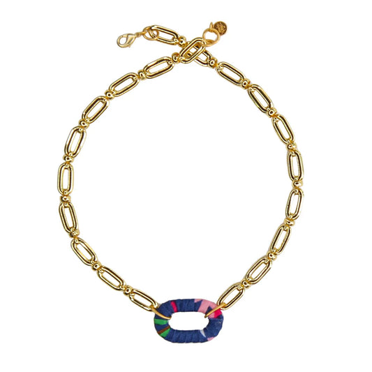 Nomi Link Necklace in Navy
