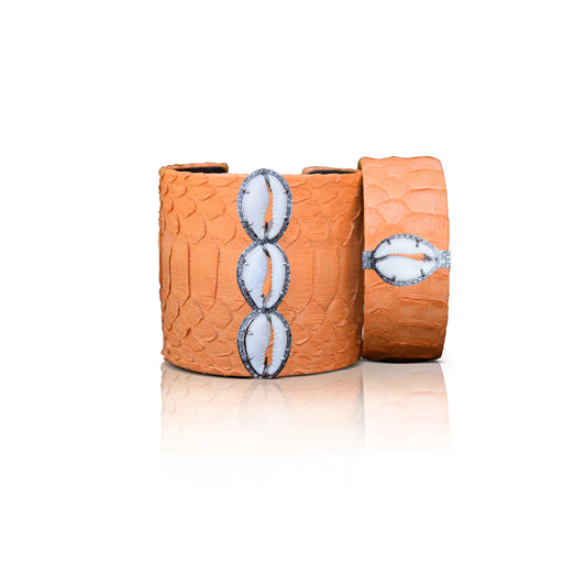 Orange Cowrie Python Bracelet (2 sizes)