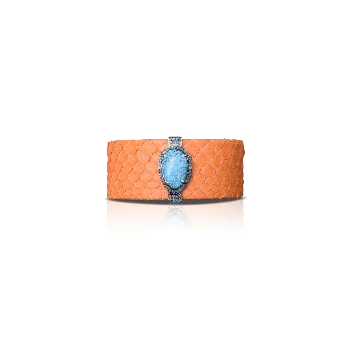 Orange Turquoise Python Cuff