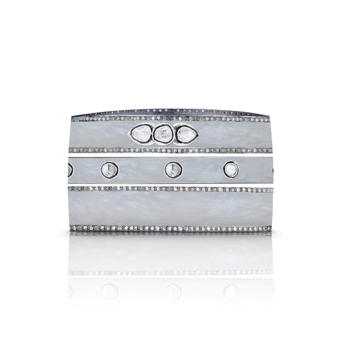 Pearl White Enamel Bangles