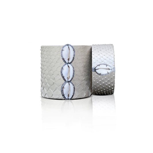 Pearl White Cowrie Python Cuff (2 sizes)