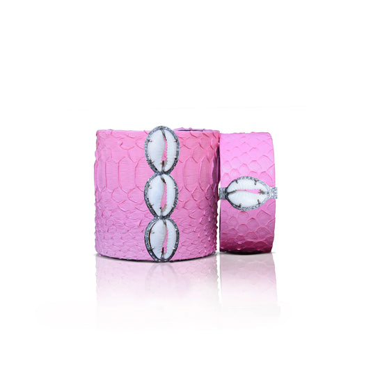 Pink Cowrie Python Cuff (2 sizes)