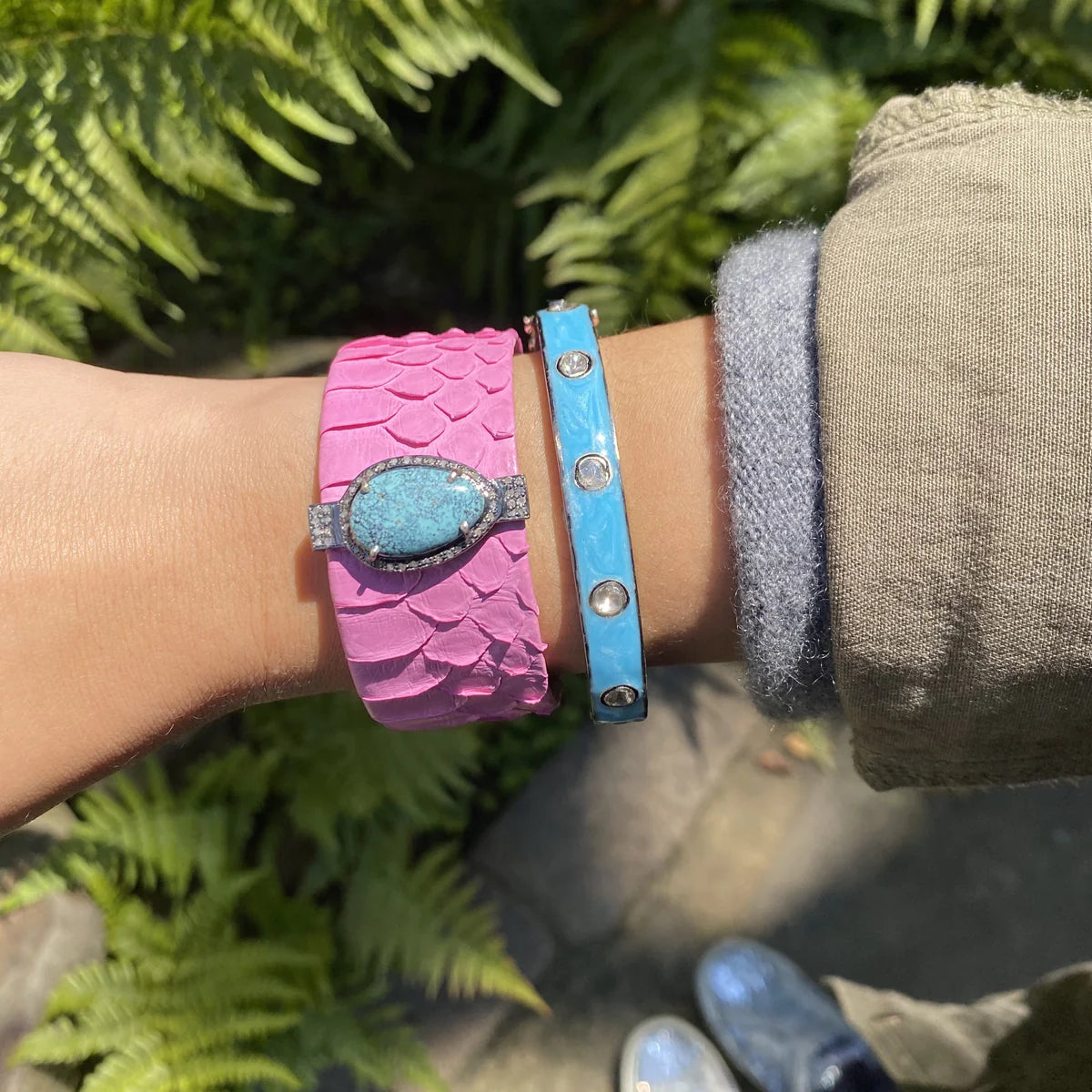 Pink Turquoise Python Cuff