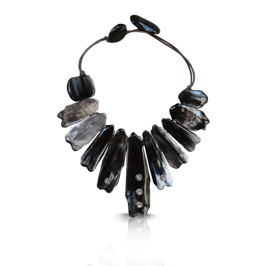 Polished Dark Horn Collar Necklace