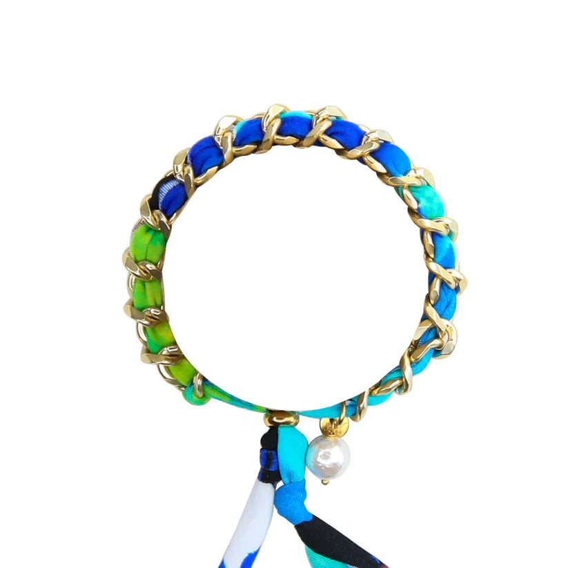 Poppy Woven Bracelet in Blue Multi