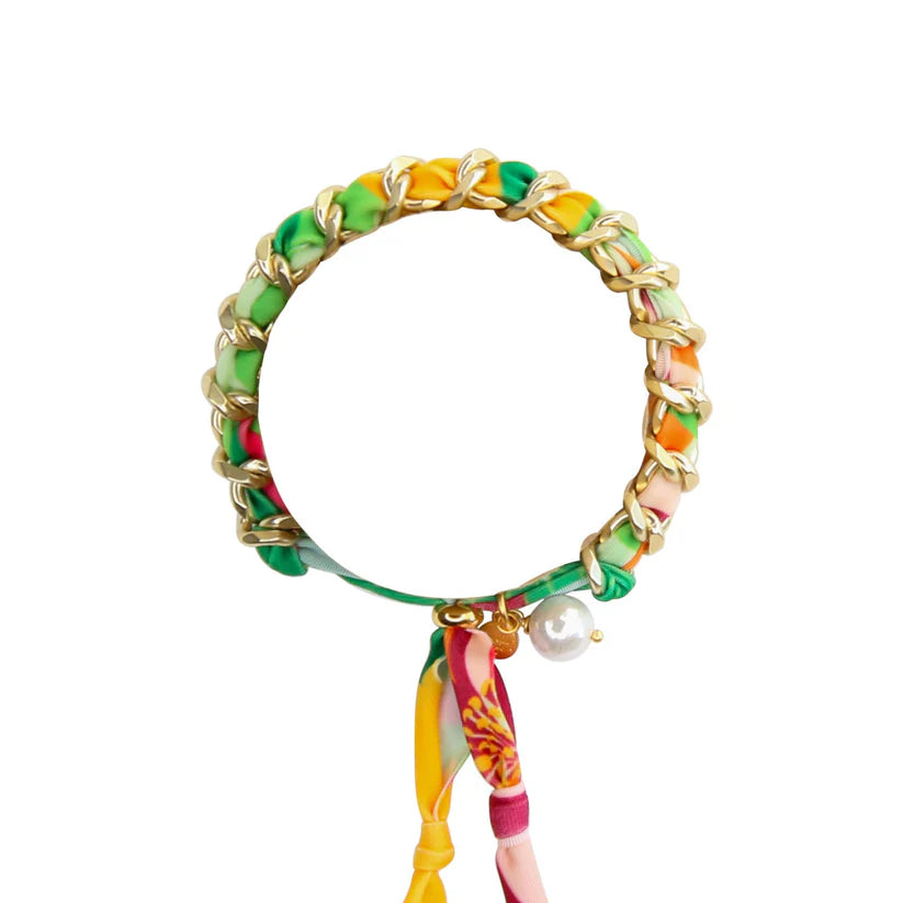 Poppy Woven Bracelet in Greens