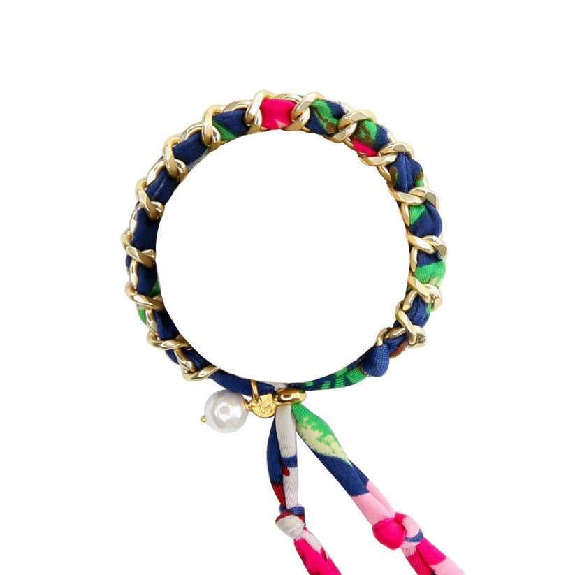 Poppy Woven Bracelet in Navy