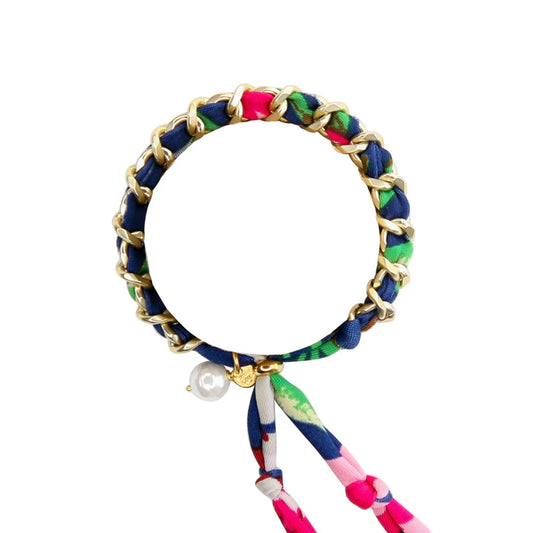 Poppy Woven Bracelet in Navy