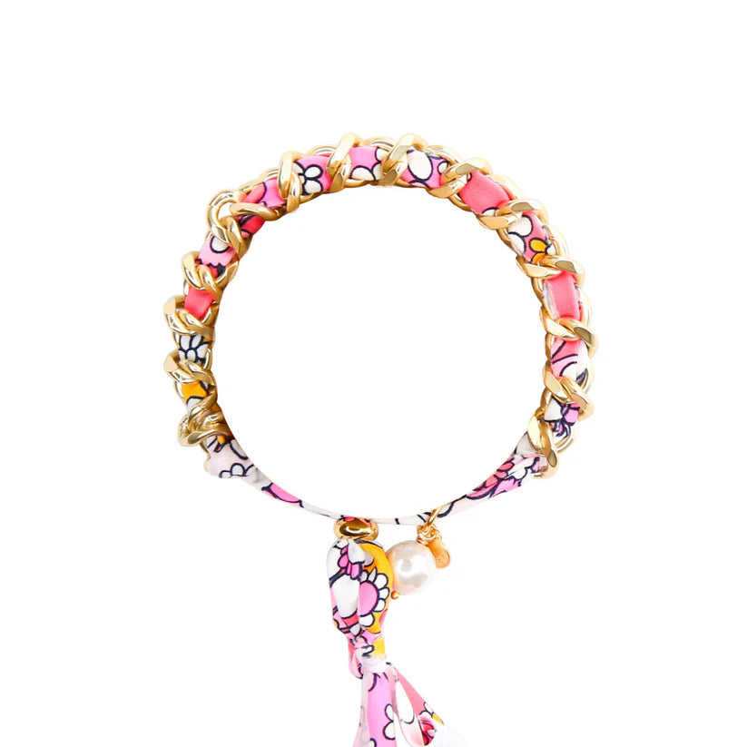 Poppy Woven Bracelet in Pinks