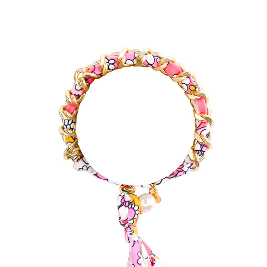 Poppy Woven Bracelet in Pinks