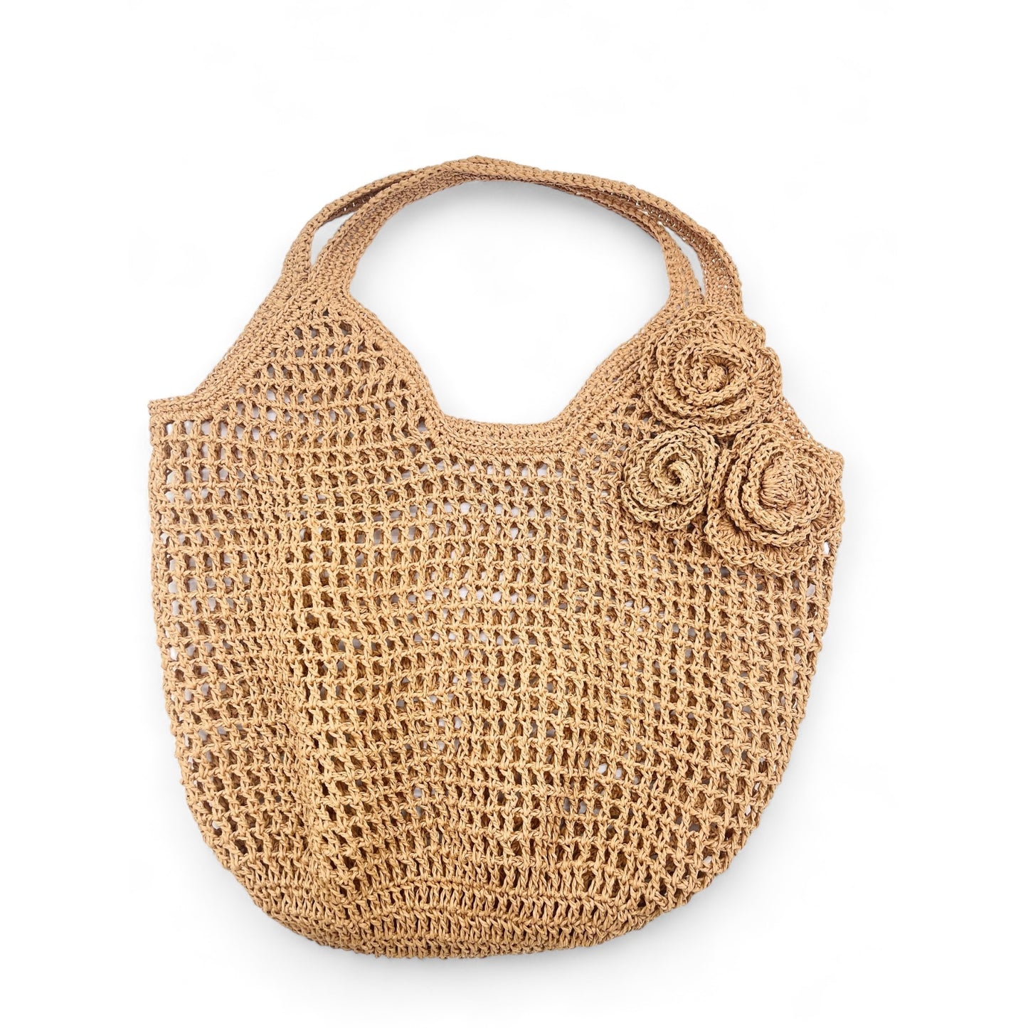 Raffia Rosette Tote Bag