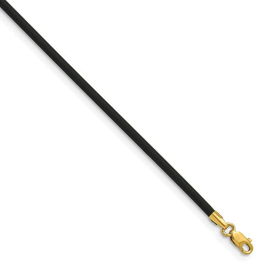 14K Gold Rubber Cord Necklace