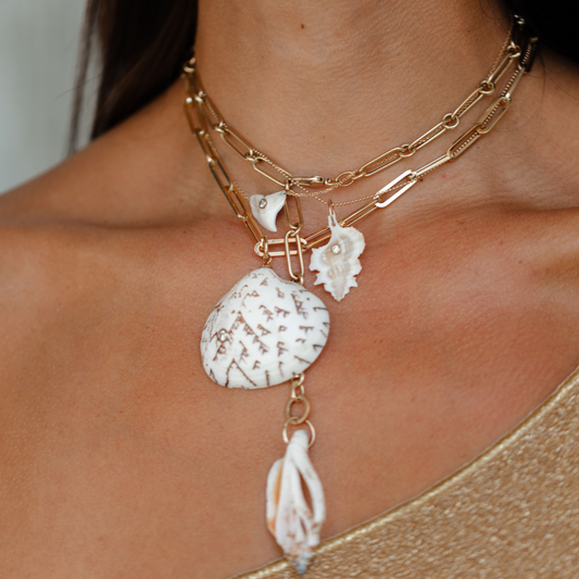 14k Sliced Strombus Shell Pendant