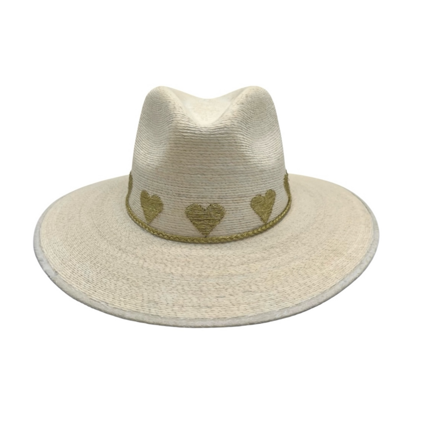 Sea Lovée Palm Leaf Hat (White with Metallic Gold)