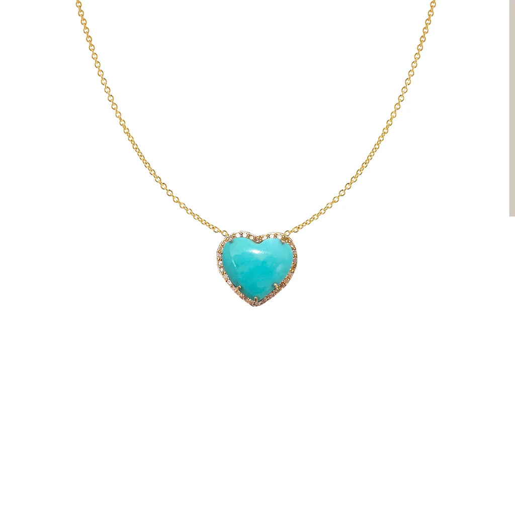 Small 14K Turquoise Heart Necklace