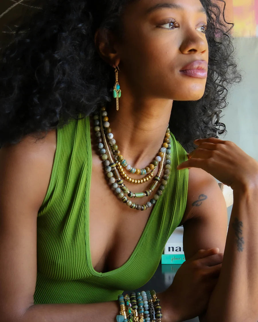 Sheba Beaded Necklace in Jewel Multi