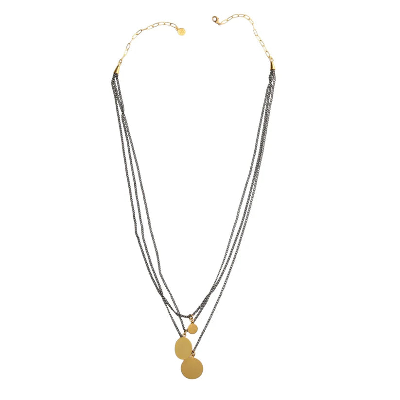 Velour Triple Strand Necklace in Black