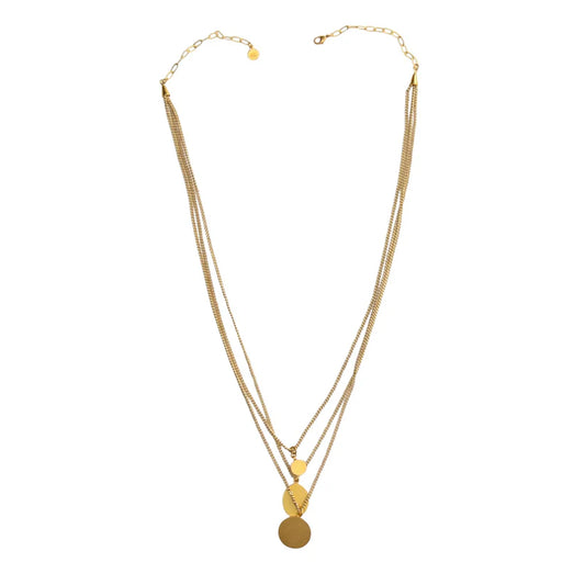 Velour Triple Strand Necklace in Gold