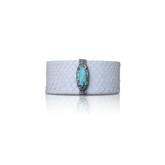 White Turquoise Python Cuff