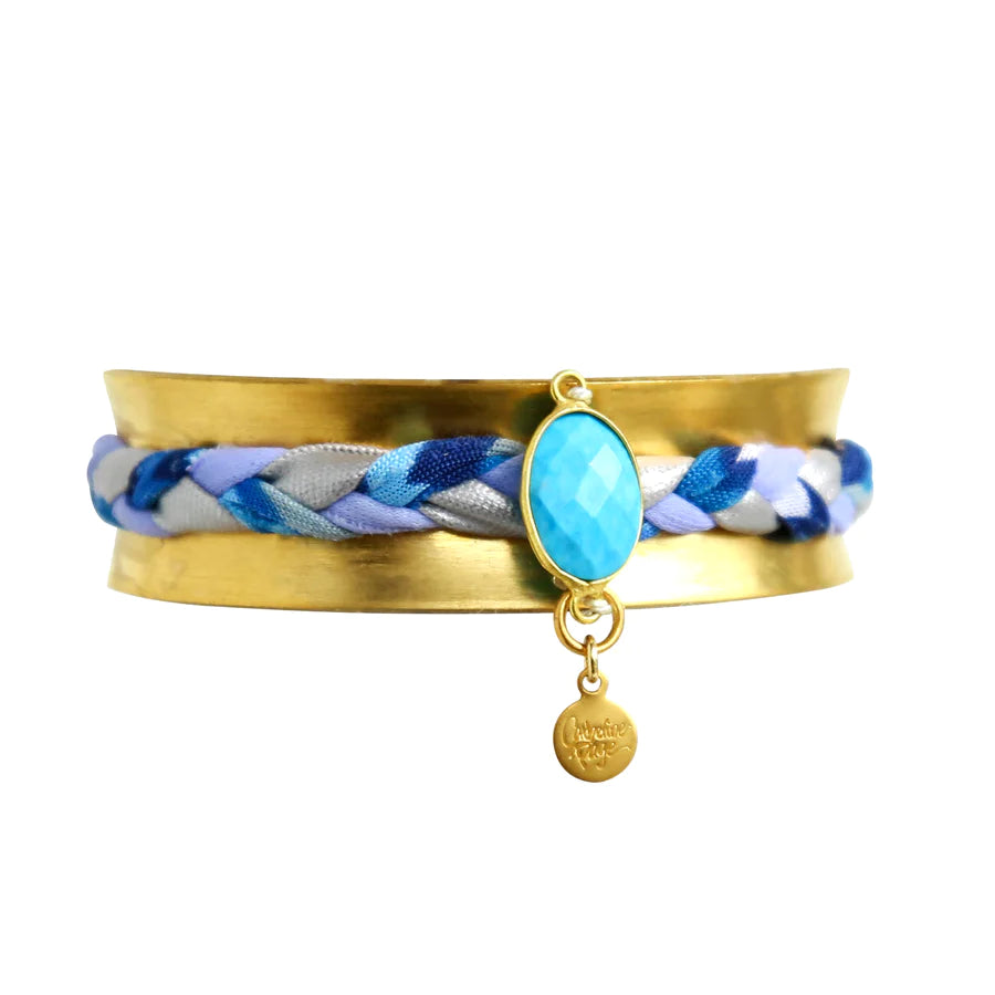 Wide Braided Cuff Bracelet