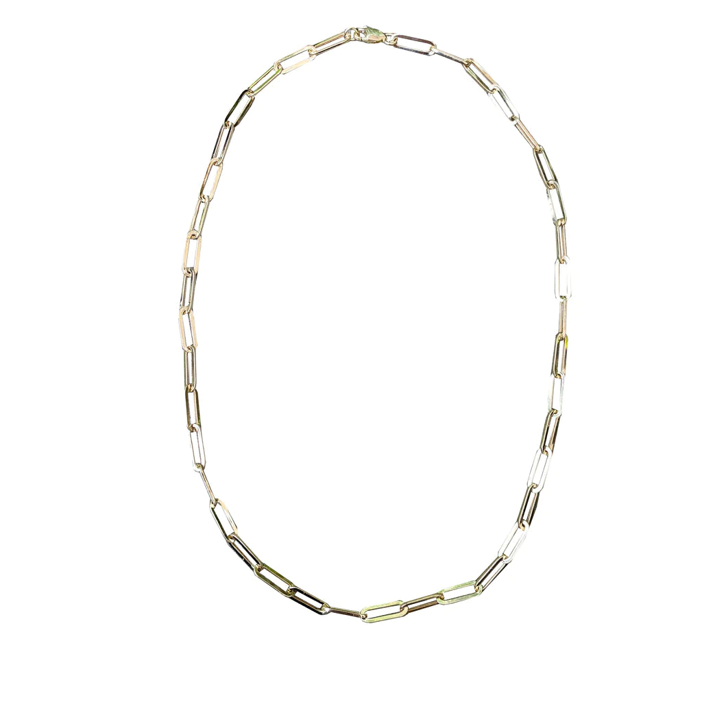 14K Yellow Gold Small Paperclip Necklace