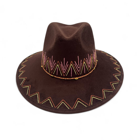 ZigZag Vegan Suede Wide Brim Fedora