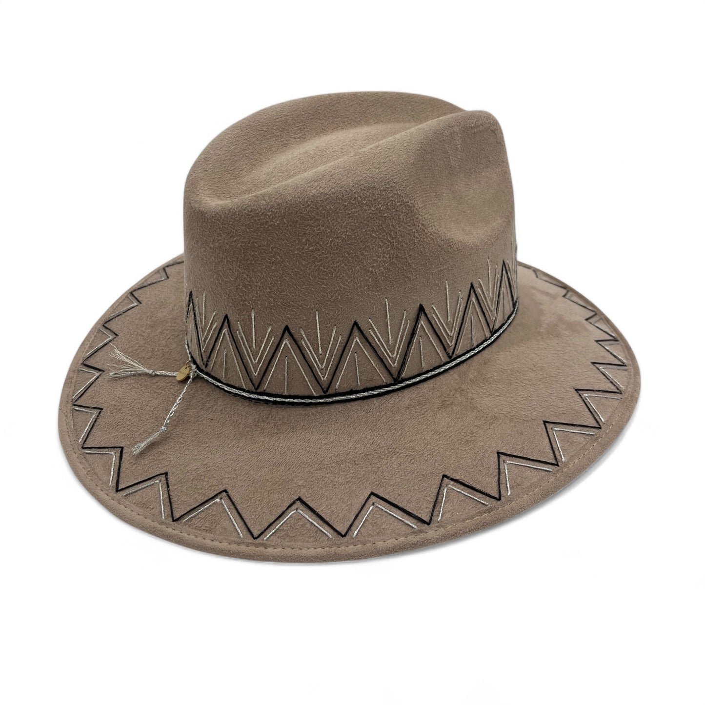 ZigZag Vegan Suede Wide Brim Fedora