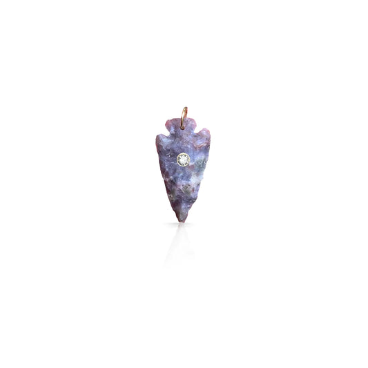 14K Agate Arrowhead Charm