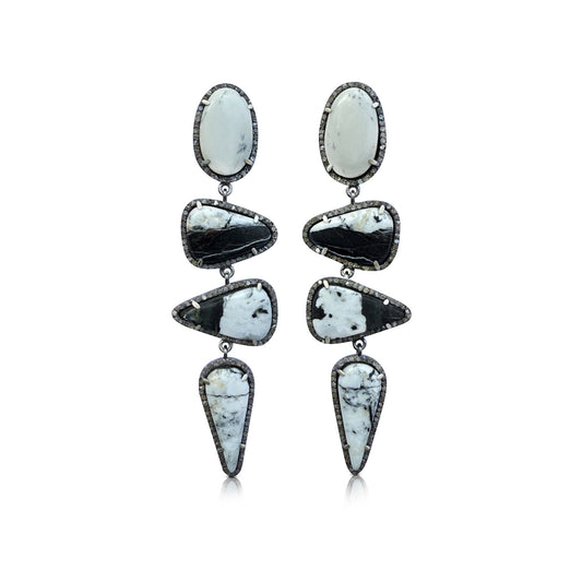 White Buffalo Quadri Drop Earrings