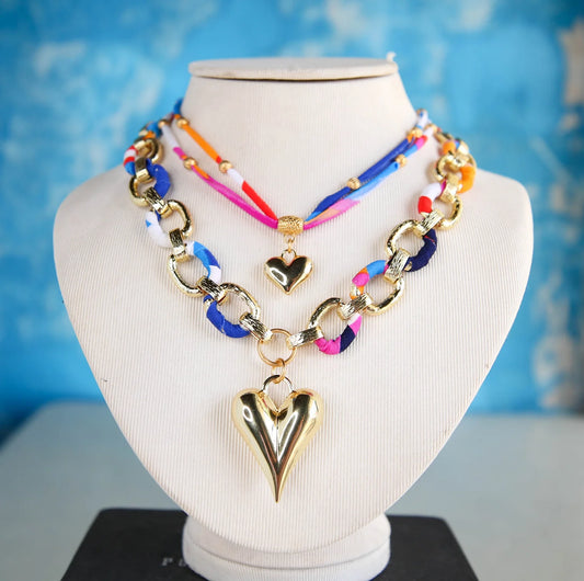 Fizz Fabric Necklace in Blues