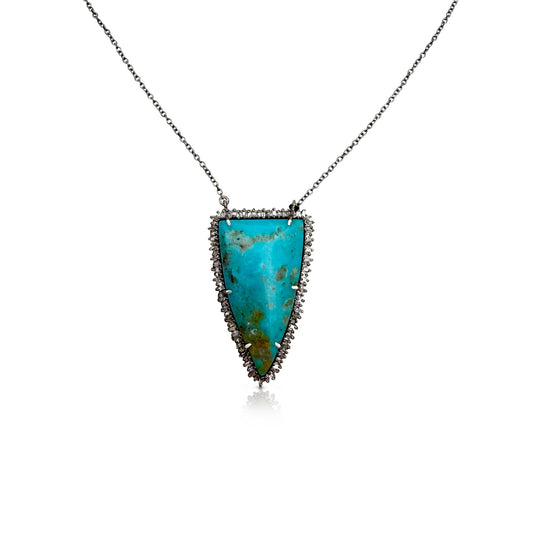 Pilot Turquoise Elongated Shield Necklace