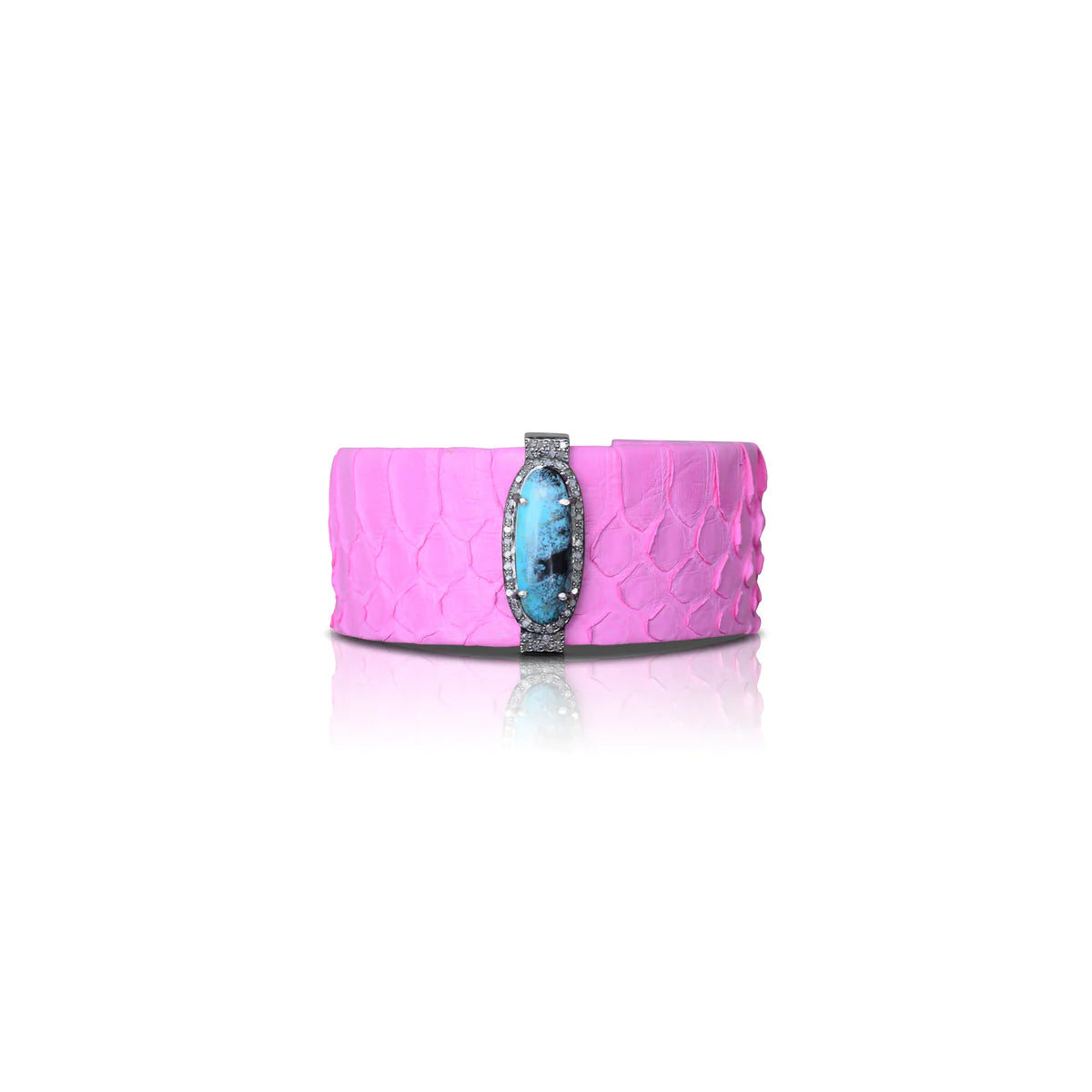 Pink Turquoise Python Cuff