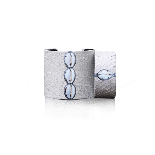 True White Cowrie Python Cuff (2 sizes)